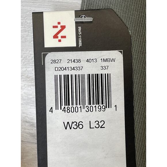 IZOD PerformX Pants Mens 36x32 Green Water Resistant Wrinkle Free Pleated Chino - Picture 10 of 14